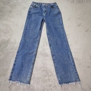 PrettyLittleThing Jeans are Blue High Rise US Size 6 UK 10 Frayed Raw Hem